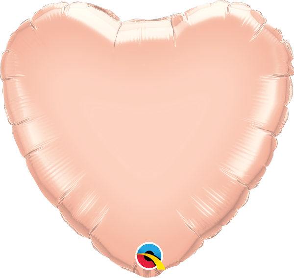 Rose Gold Heart Balloon W/ Paper Tassels - Rose Gold Heart Shaped Balloons (600x568), Png Download