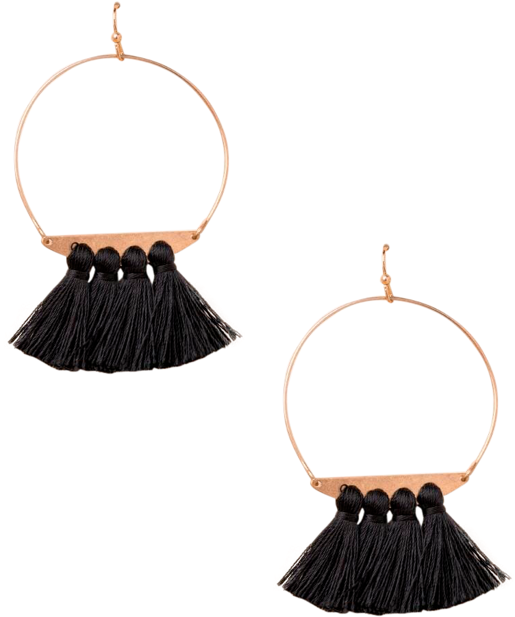 Brennan Tassel Hoop Earrings - Earrings (800x942), Png Download