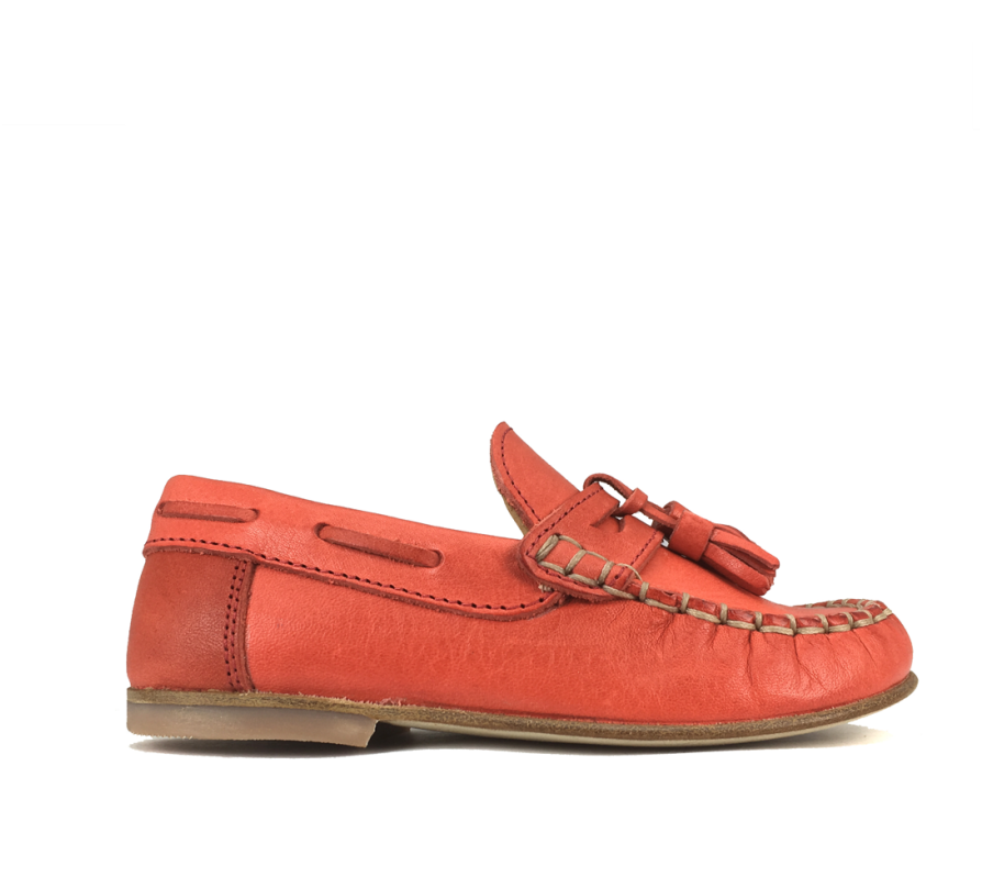 Coral Red Loafer Met Tassels - Slip-on Shoe (1024x1024), Png Download