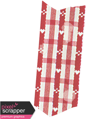 Hearts Washi Tape - Red And White Check Fabric Pattern With Hearts Apple (456x456), Png Download