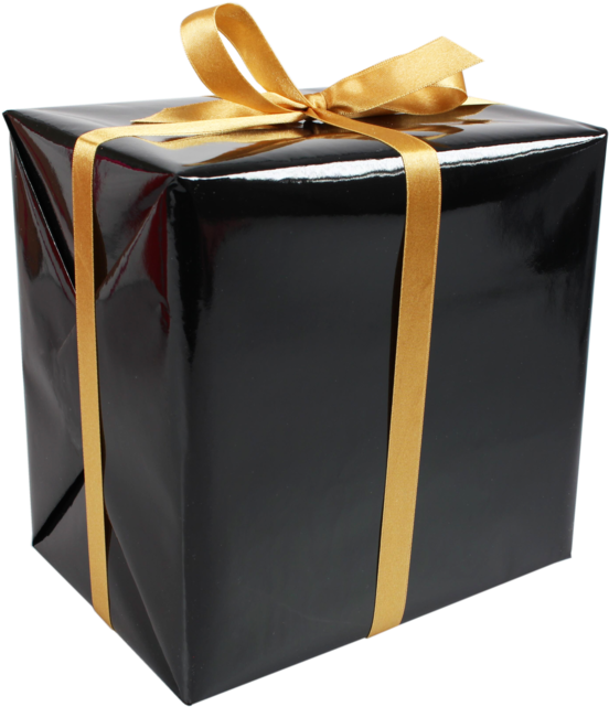 Lovly Gift Wrapping Paper 50cm 200m Uni S - Gift Gold Black Png (640x640), Png Download
