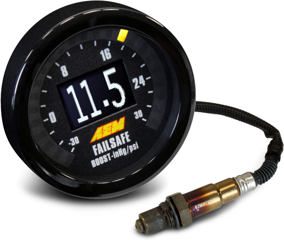Wideband Uego Air/fuel Controllers - Aem 30-4900 Wideband Air/fuel And Boost Failsafe Gauge (900x500), Png Download