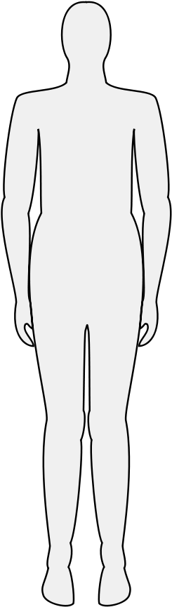 Body Silhouette Png - Human Body Png White (254x900), Png Download