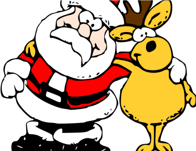Cute Reindeer Clipart - Father Christmas Clipart (640x480), Png Download