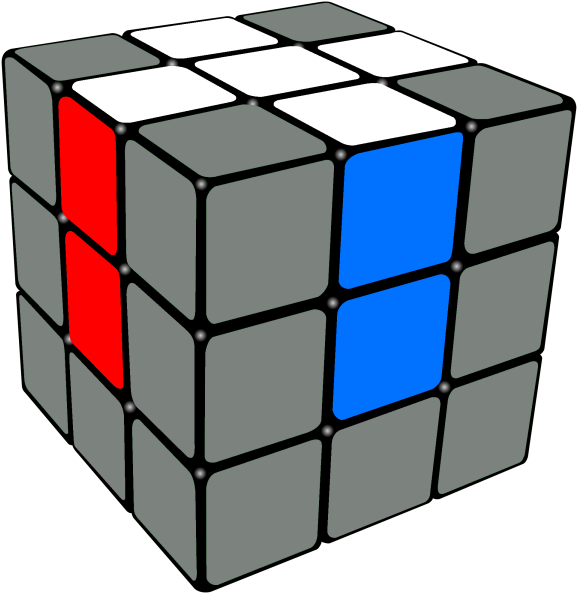 White Cross On The Rubix &nbsp - Rubik's Cube Cross (600x600), Png Download