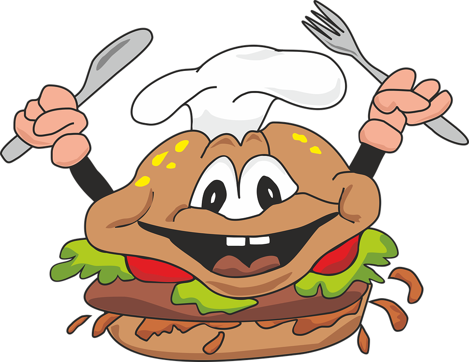Download Hamburger Clipart Transparent Food Pencil And In Color - Eating Burger  Cartoon Png PNG Image with No Background 