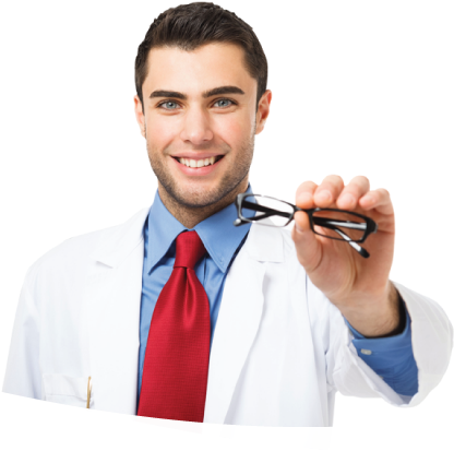 Baier Family Optometry Doctor Holding A Pair Or Eyeglass - Baier Family Optometry Llc (444x440), Png Download