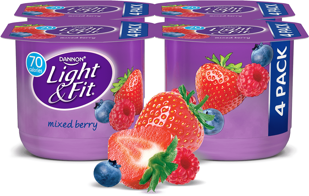 Nonfat Yogurt Mixed Berry - Light And Fit Yogurt Mixed Berry (1140x810), Png Download