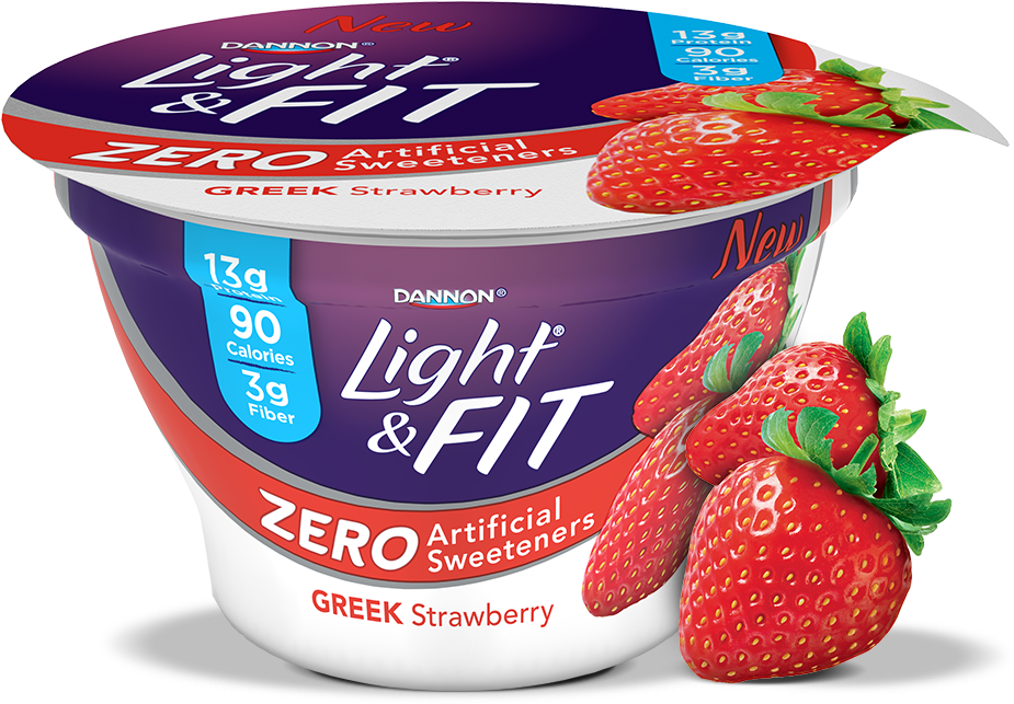 Strawberry Greek Yogurt Without Artificial Sweeteners - Light And Fit No Artificial Sweeteners (1140x810), Png Download