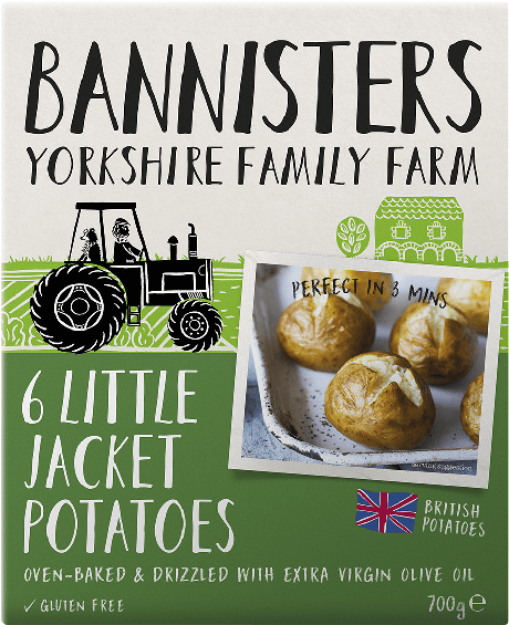 6 Little Ready Baked Jacket Potatoes - Bannisters Frozen Jacket Potatoes (610x572), Png Download