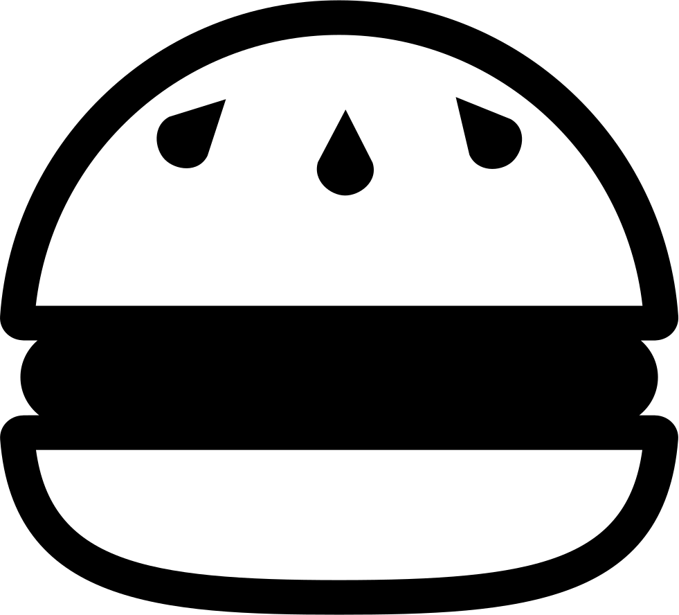 Hamburger With Sesame Seeds Comments - Hamburguesa Icono Vector Png (981x888), Png Download