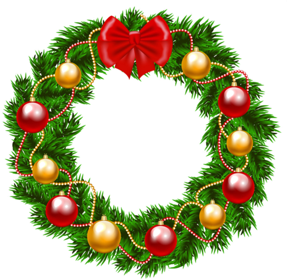 Christmas Wreath Png Clipart Wreath Christmas Day Clip - Wreath Christmas Clip Art (600x586), Png Download