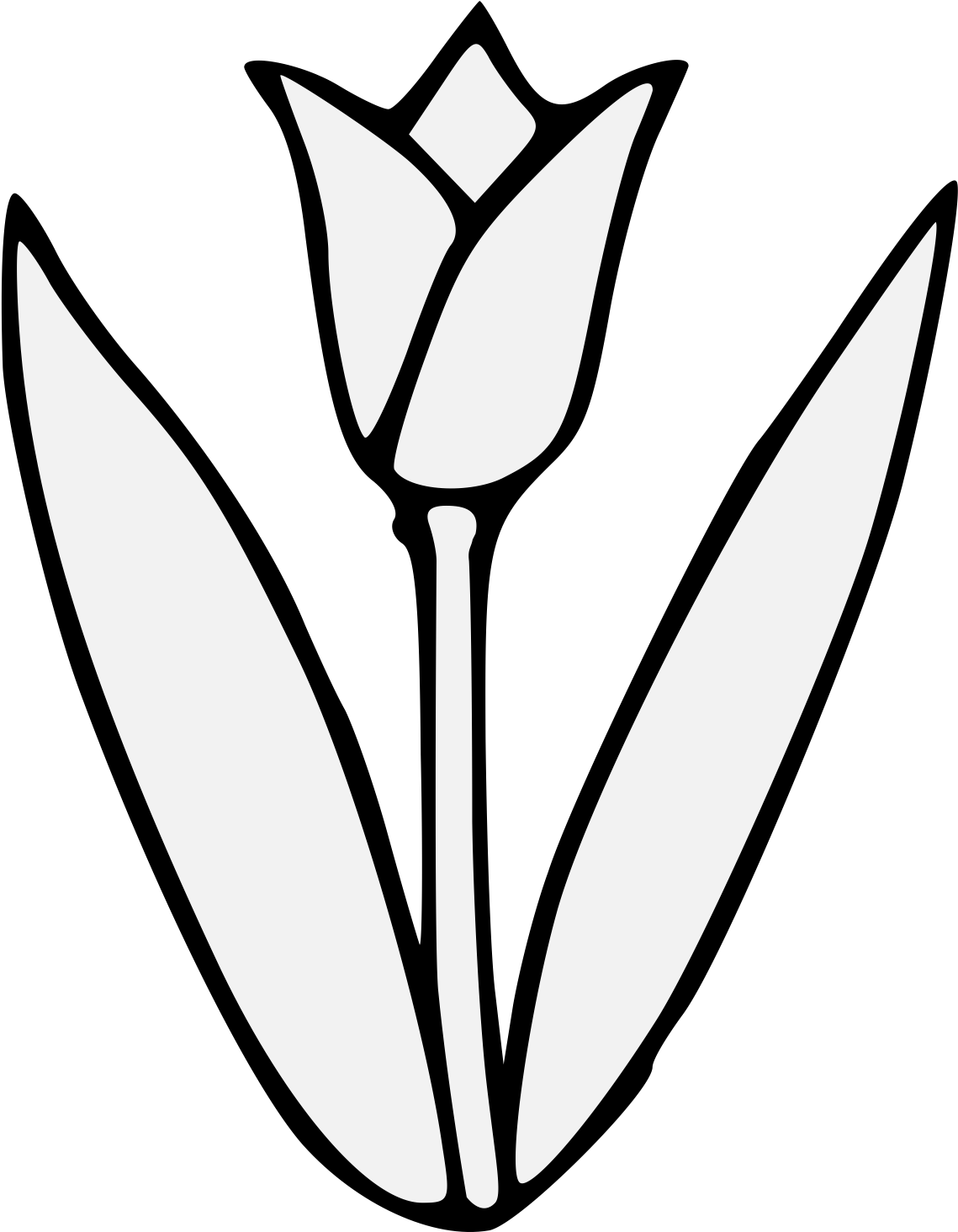 Tulip Flower Free Png Transparent Images Free Download - Tulip's Leaves Clipart Black And White (1235x1467), Png Download