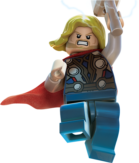Lego Marvel Super Heroes Lego Marvel Super Heroes Thor - Lego Marvel Super Heroes Thor (530x562), Png Download