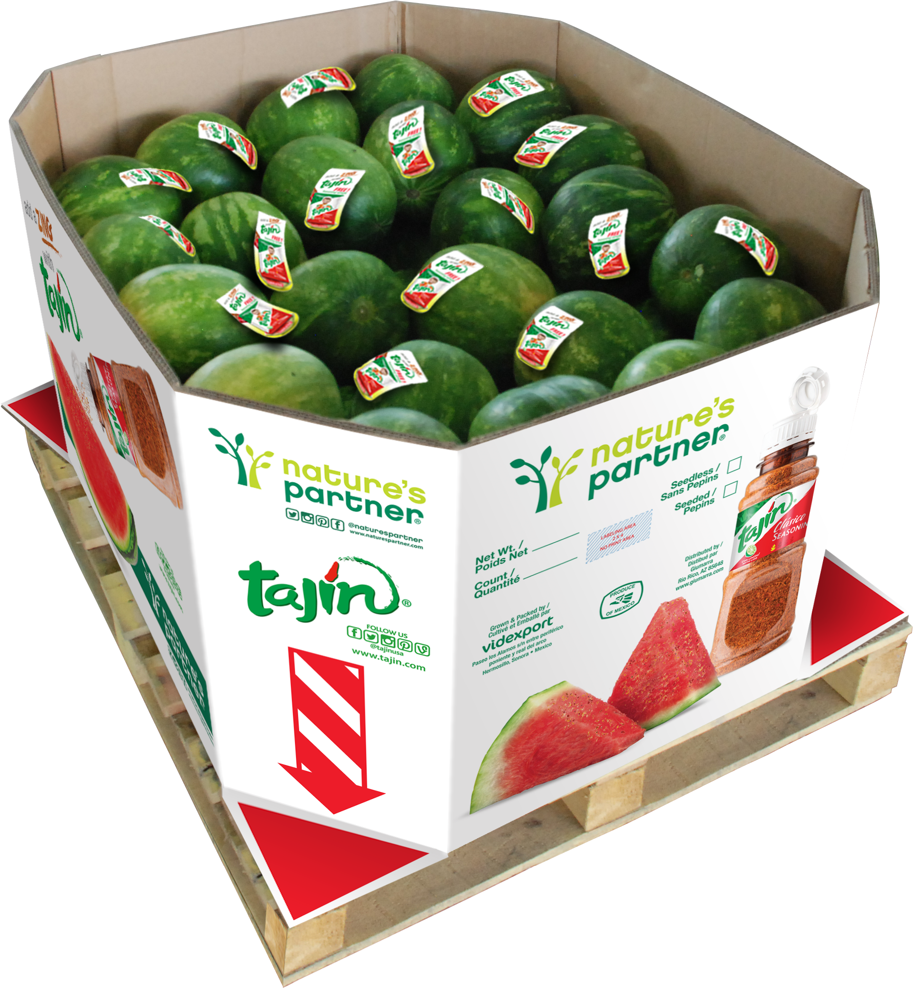 Bin And Label Artwork For Nature's Partner And Tajín - Watermelon Company (1880x2006), Png Download