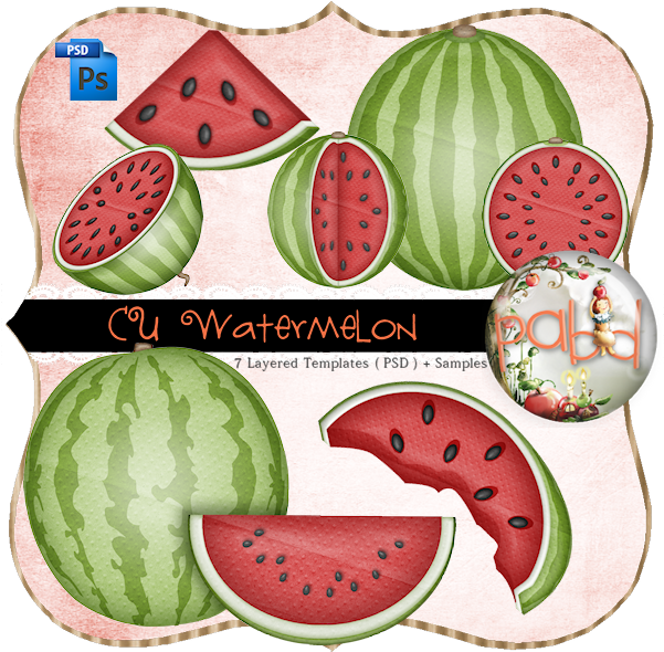 Watermelon Layered Template By Peek A Boo Designs - Design (600x600), Png Download