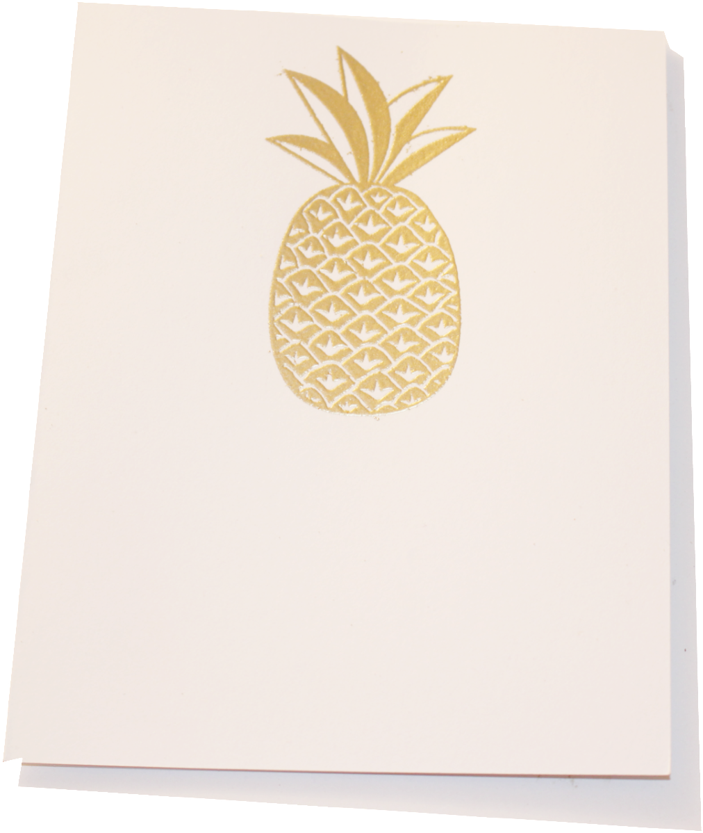 Gold Embossed Pineapple Stationery - Pineapple (1280x1280), Png Download