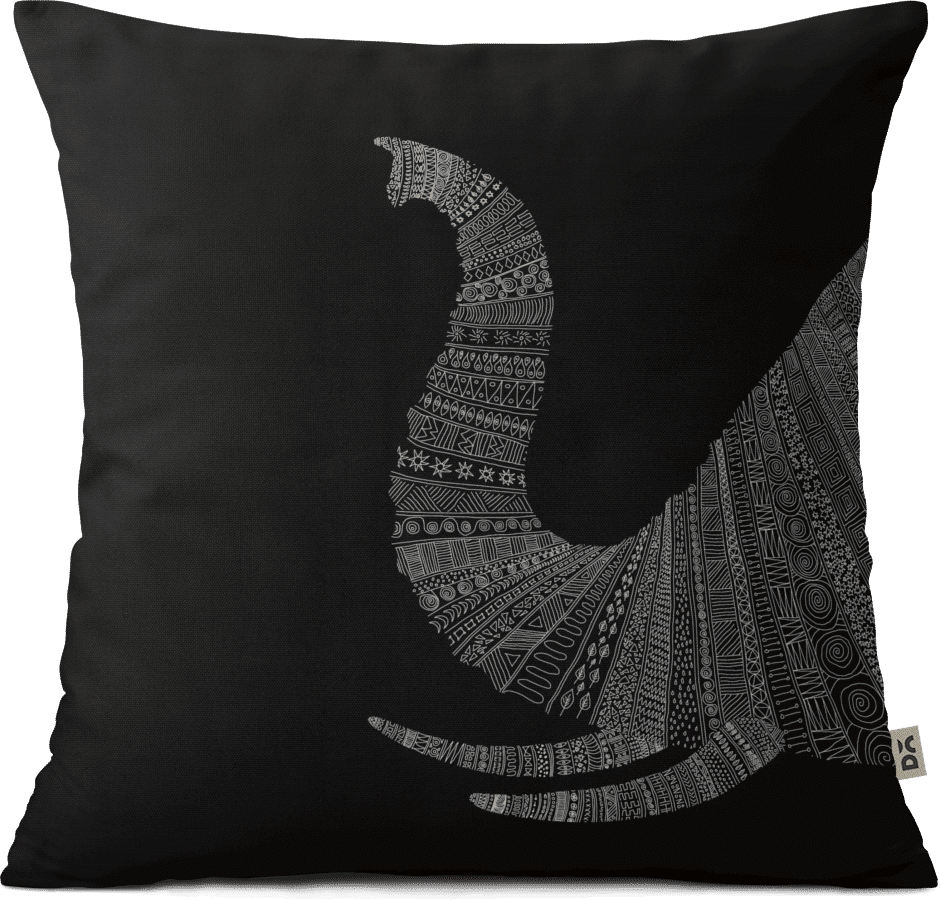 Dailyobjects Aztec Elephant Trunk 12" Cushion Cover - Giclee Print: Elephant Blue By Florent Bodart : 32x24in (940x900), Png Download
