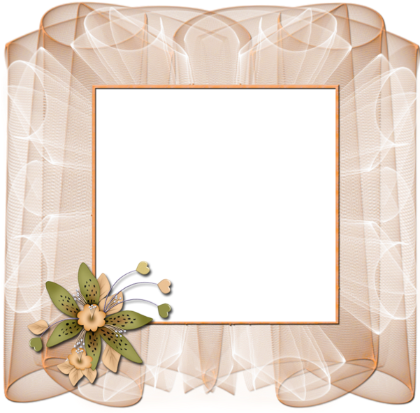 Beautiful Transparent Cream Frame With Flower Wallpapers - Frames Bonitos (600x600), Png Download