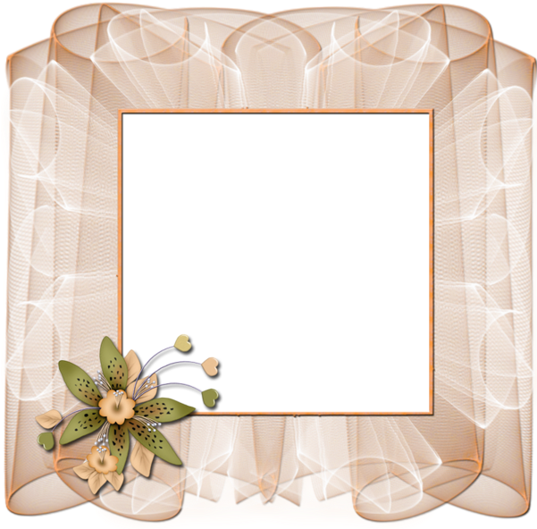 Download Beautiful Transparent Cream Frame With Flower Wallpapers