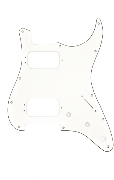 006 1493 000 Pickguard Hh - White Pickguard Hh Stratocaster Png (400x600), Png Download