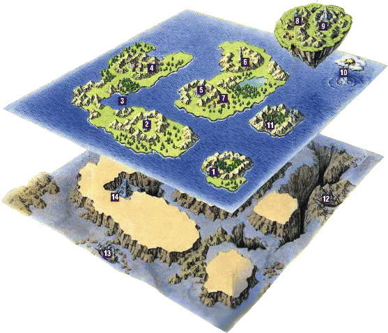 Ffliii World Map Artwork - Mapa Final Fantasy 3 Ds (559x501), Png Download