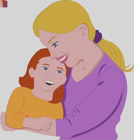 Mother & Daughter Clipart (546x570), Png Download