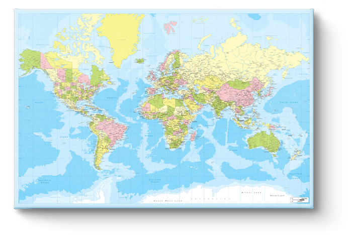 World Map School - World Map (692x468), Png Download