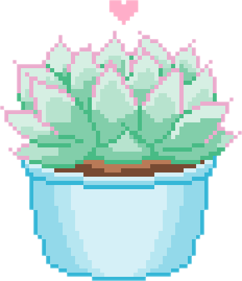Succulent Heart Plant Plants Grunge Pixel Gre - Aesthetic Pastel Pixel Art (348x404), Png Download