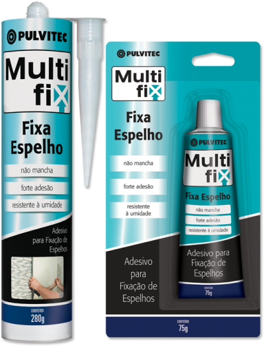 Multifix Fixa Espelho - Adesivo Multifix Fixa Espelho 75g Pulvitec (520x520), Png Download