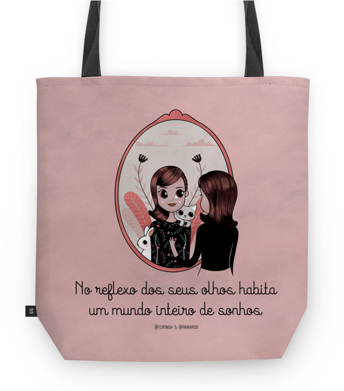 Bolsa Espelho De Fernanda Sponchiadona - Frida Kahlo Em Desenho (800x800), Png Download