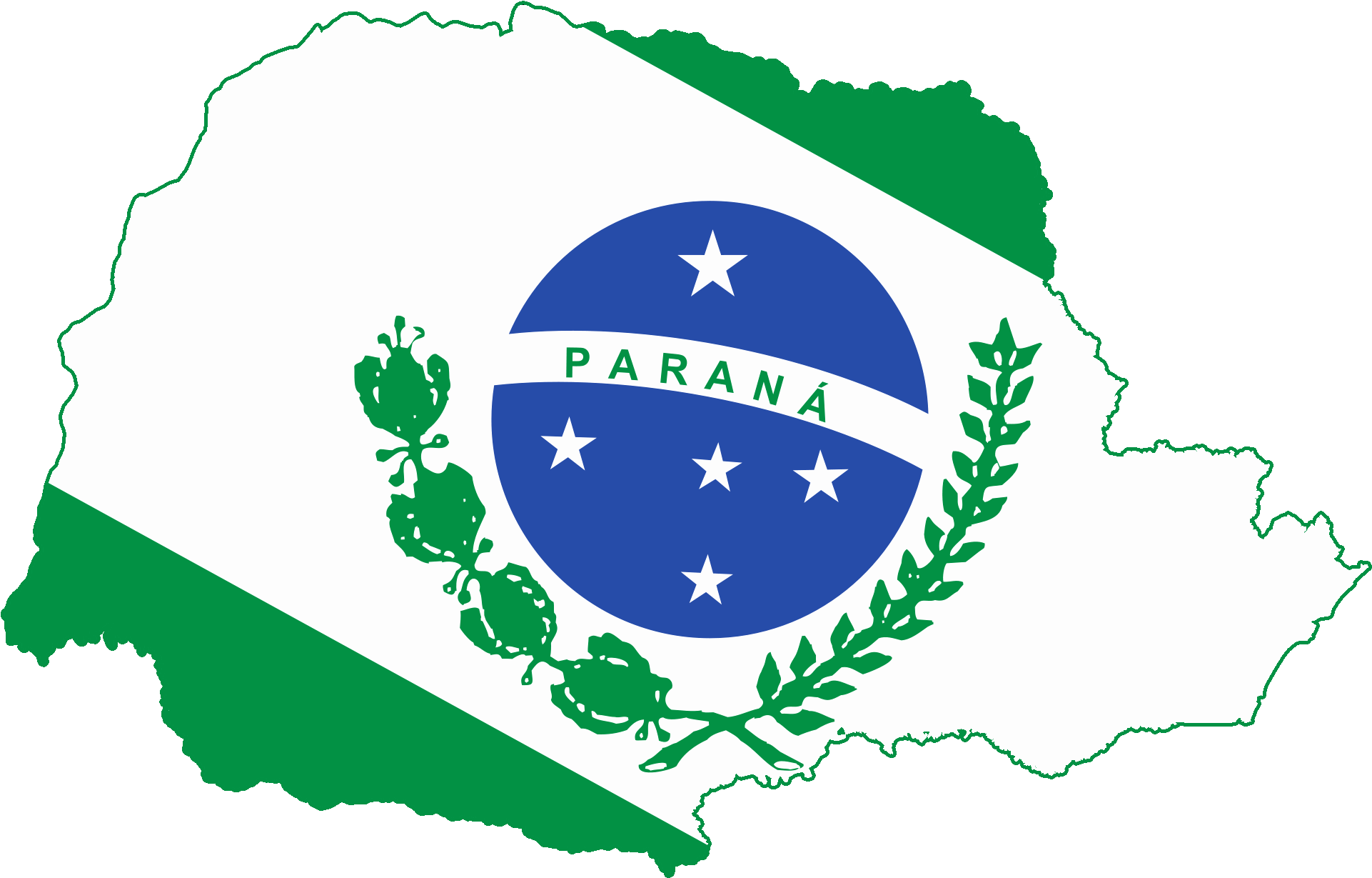 Flag Map Of Parana - Flag: Paraná (2000x1286), Png Download