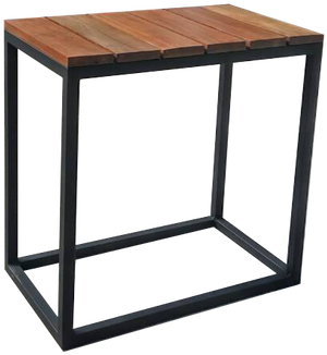 Asse Outdoor Side Table - Beistelltisch Metall Holz Eckig (500x500), Png Download