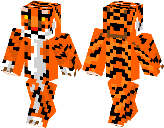 Tiger Skins For Minecraft Pe (528x418), Png Download