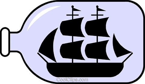 Ship In A Bottle Royalty Free Vector Clip Art Illustration - Ship In A Bottle Clipart (480x280), Png Download