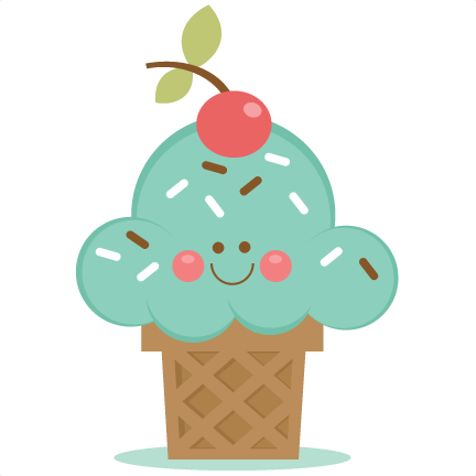 Ice Cream Cone Svg Scrapbook Cut File Cute Clipart - Ice Cream Cute Clipart Png (432x432), Png Download