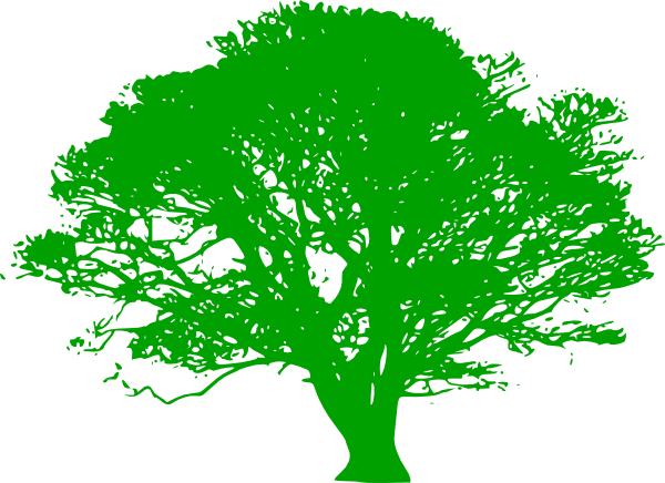 Tree Silhouette Green (600x436), Png Download