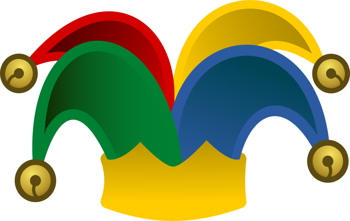 Cap And Bells Jester Hat Joker - Jester Hat Clipart (1187x750), Png Download