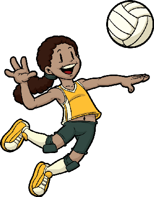 Volleyball Player - Girl Playing Volleyball Cartoon (312x399), Png Download