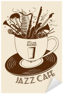 Jazz Cafe Concept With Musical Instruments In A Cup - Jazz (400x400), Png Download