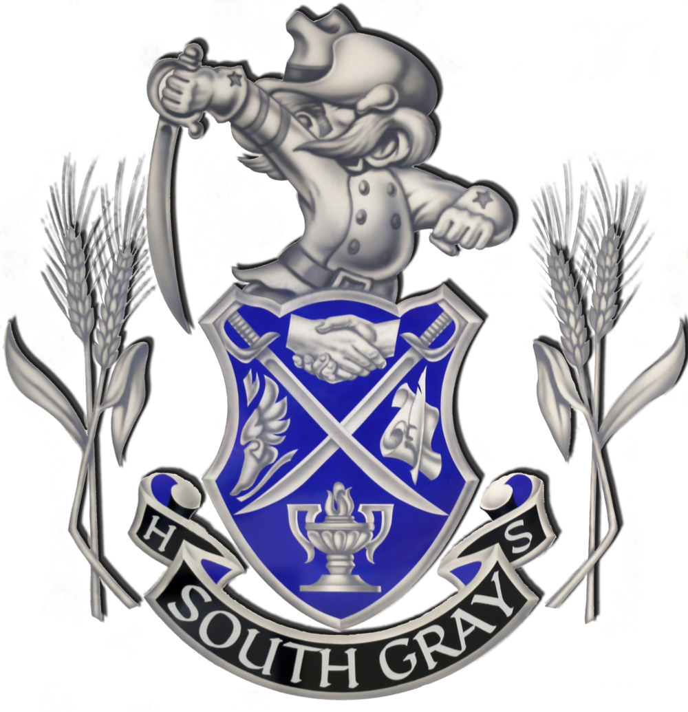 South Gray Runnin' Rebels - Crest (1000x1035), Png Download