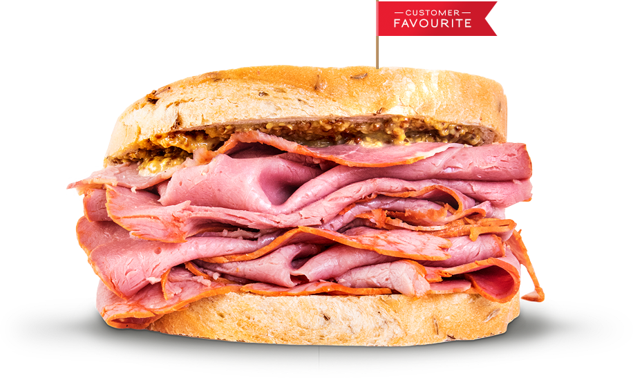 Smoked Meat Sandwich - Smoked Beef Sandwich Png (916x547), Png Download