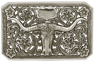 The Silver Longhorn, Flowers, Shield, And Scrolls Are - Emblem (498x355), Png Download