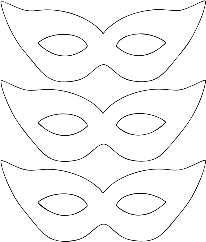 Molde De Máscara De Carnaval - Mascara De Carnaval Png Branca (700x828), Png Download