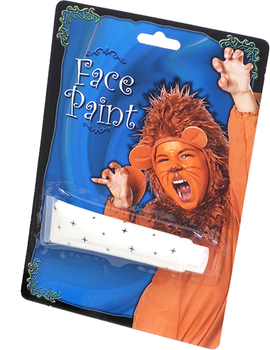 Face Paint, White, White, Large - Blue (380x492), Png Download