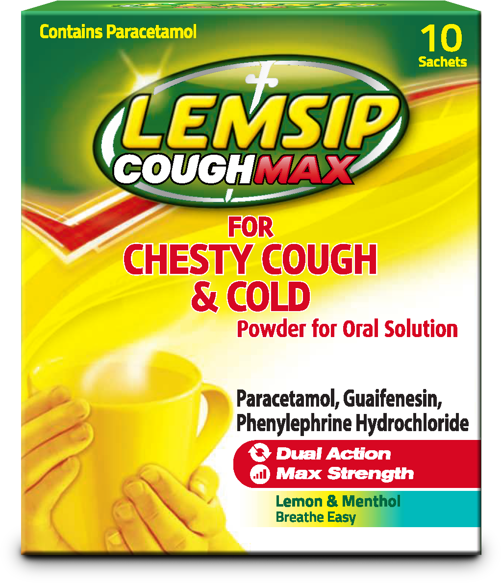 Lemsip Cough Max Chesty Cough Cold Lemon Hot Drink - Lemsip Max Cold & Flu Blackcurrant 5 Sachets (1535x1535), Png Download