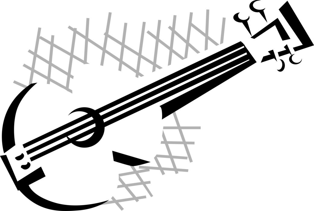 Vector Illustration Of Acoustic Guitar Stringed Musical (1041x700), Png Download