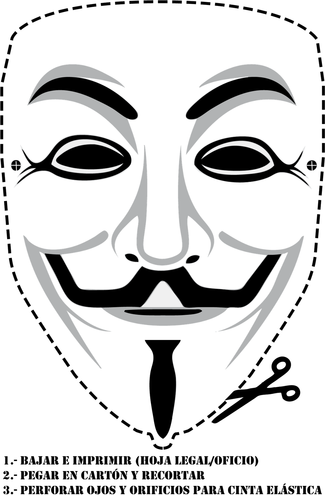 Máscaras Mascaras De Disfraces, Mascaras Carnaval, - Guy Fawkes Mask Drawing (1045x1600), Png Download