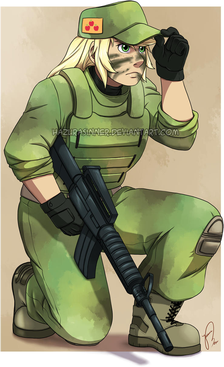 Applejack, Army, Artist - Applejack Humanized Soldier (826x1244), Png Download