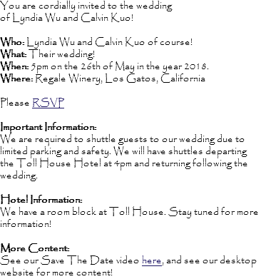 You Are Cordially Invited To The Wedding Of Lyndia - Regale Winery & Vineyards (366x391), Png Download